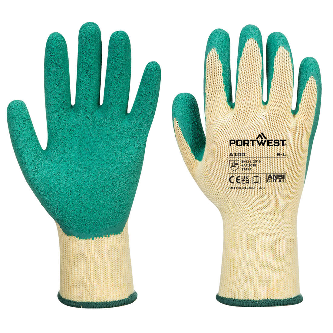 A100 Grip 10 Latex Glove Green