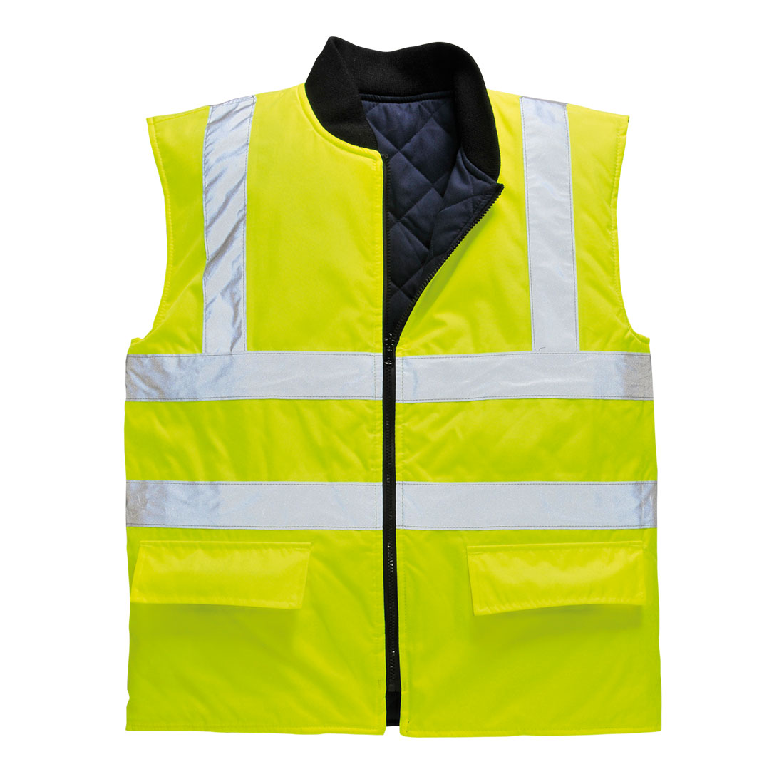 S469 Hi-Vis Reversible Bodywarmer Yellow