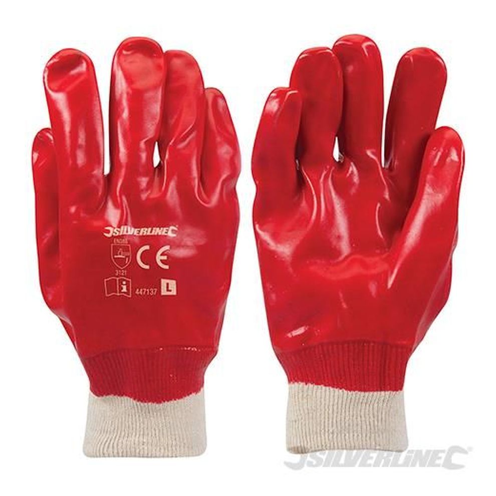 Silver Line Pvc Silverline Red PVC Gloves – Safety Workwear UK