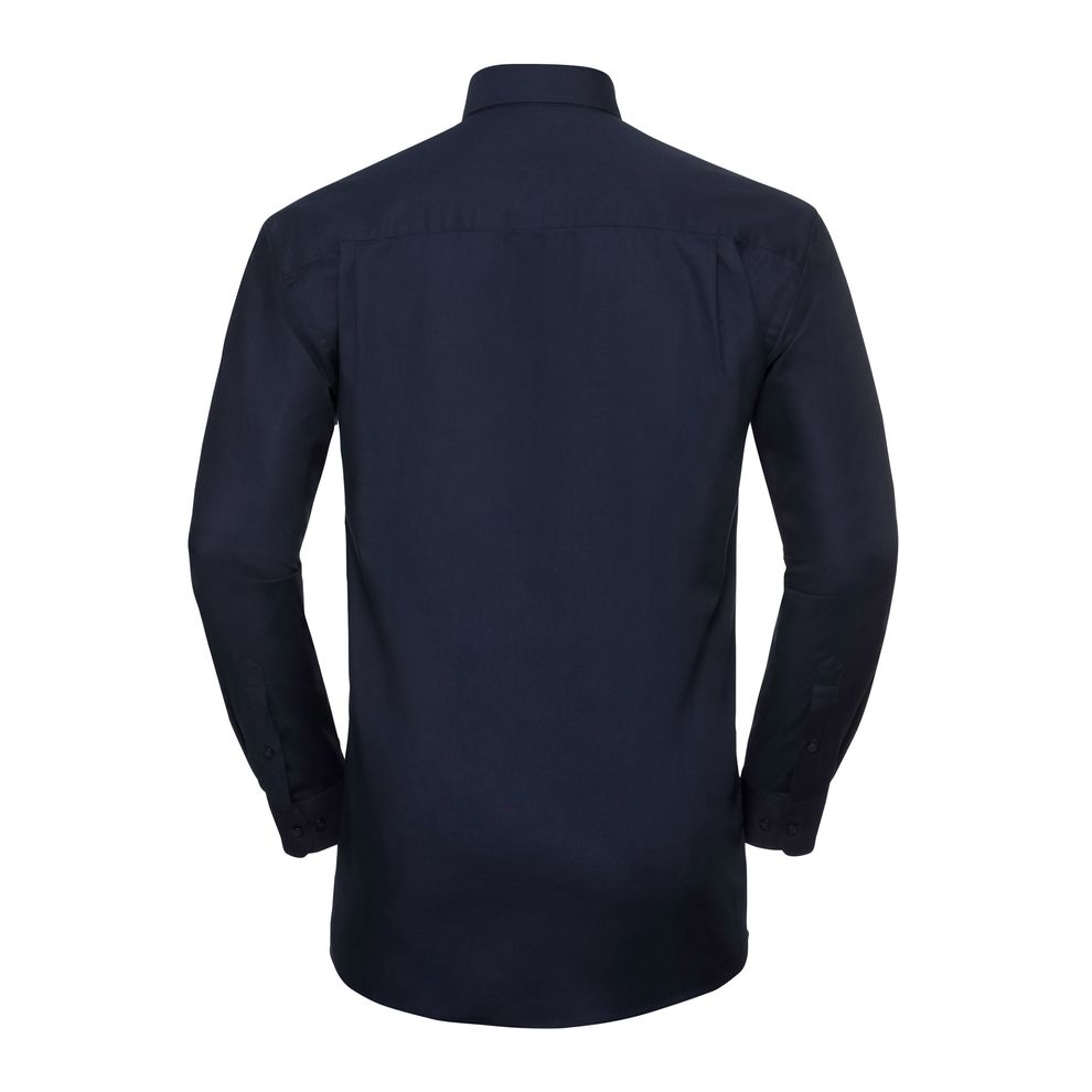 Russell Collection - Bright Navy Men’s Long Sleeve Classic Oxford Shirt