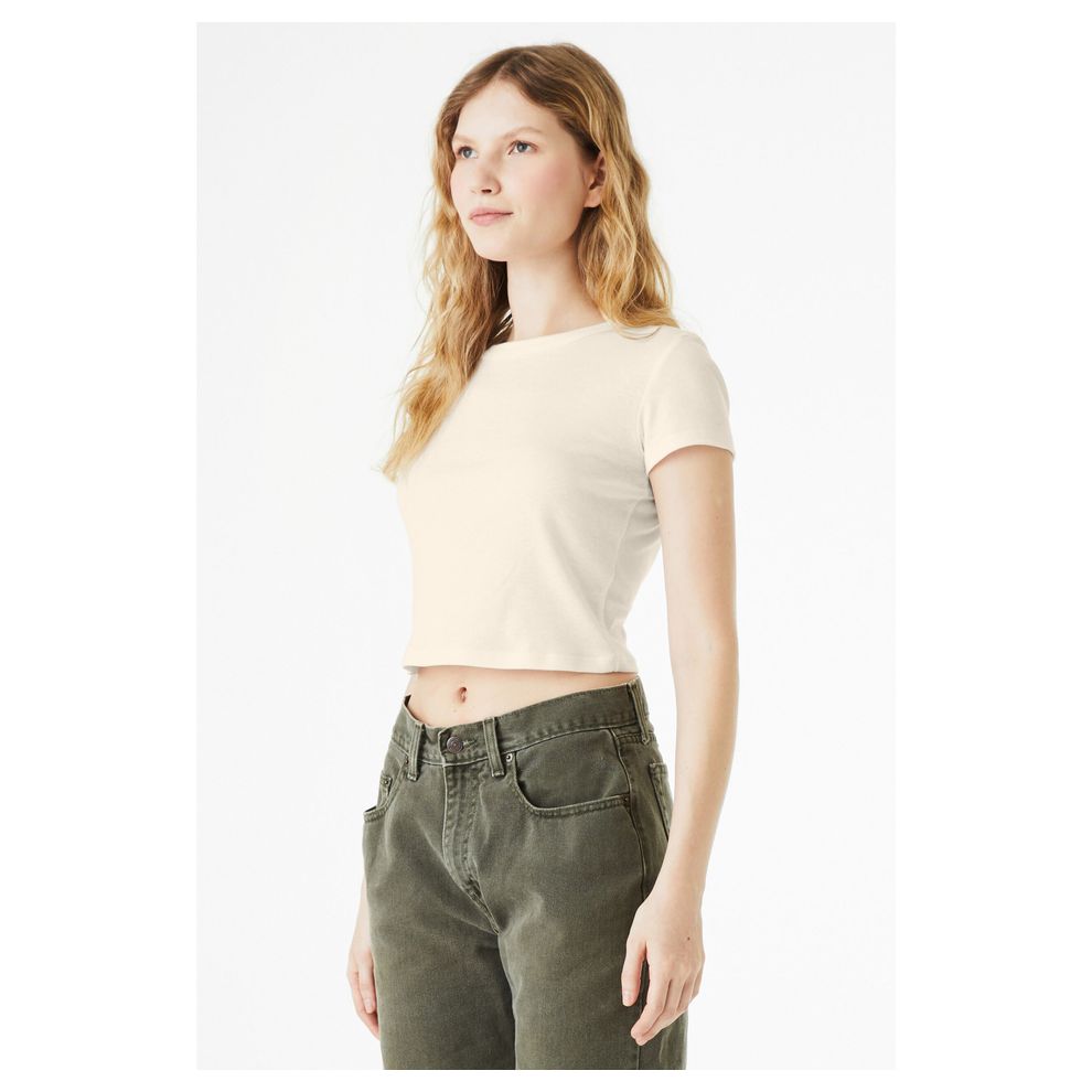 Bella - Solid Natural Blend Women’s Micro Rib Baby Tee