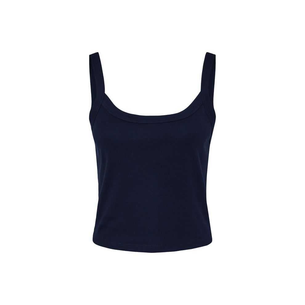 Bella - Solid Navy Blend Women’s Micro Rib Strap Tank