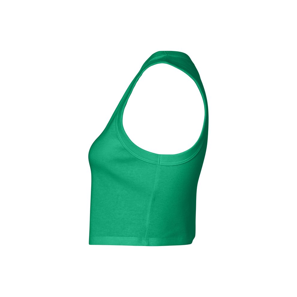 Bella - Solid Kelly Blend Women’s Micro Rib Muscle Crop Tank