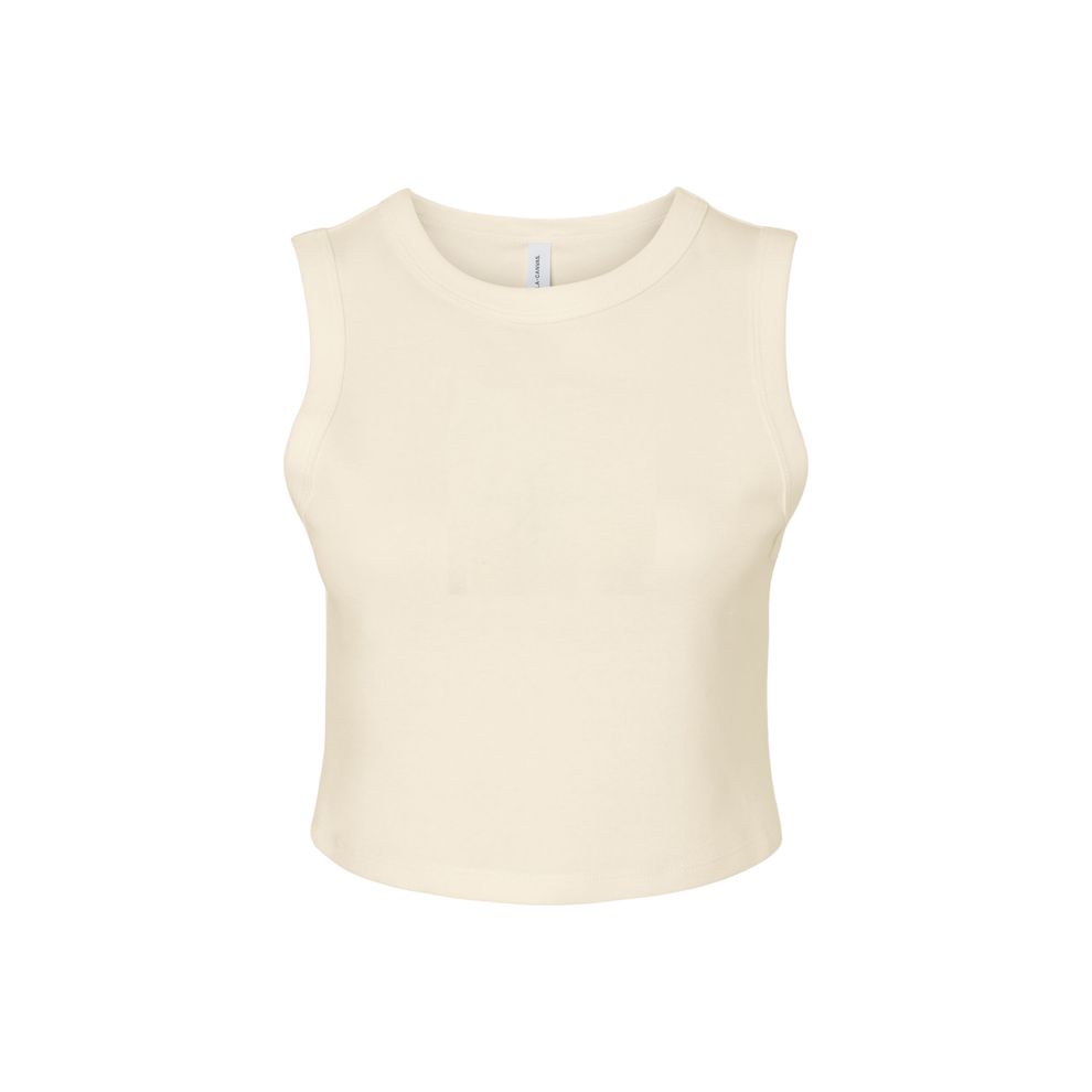 Bella - Solid Natural Blend Women’s Micro Rib Muscle Crop Tank