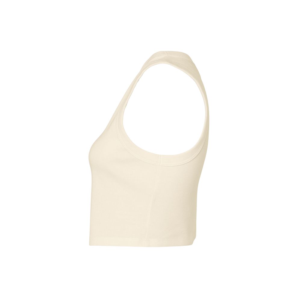 Bella - Solid Natural Blend Women’s Micro Rib Muscle Crop Tank