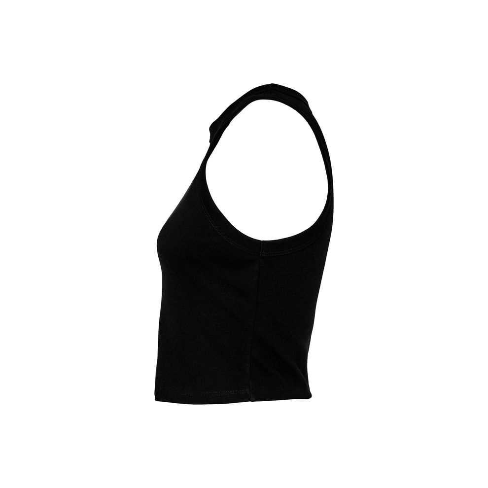 Bella - Solid Black Blend Women’s Micro Rib Racer Tank