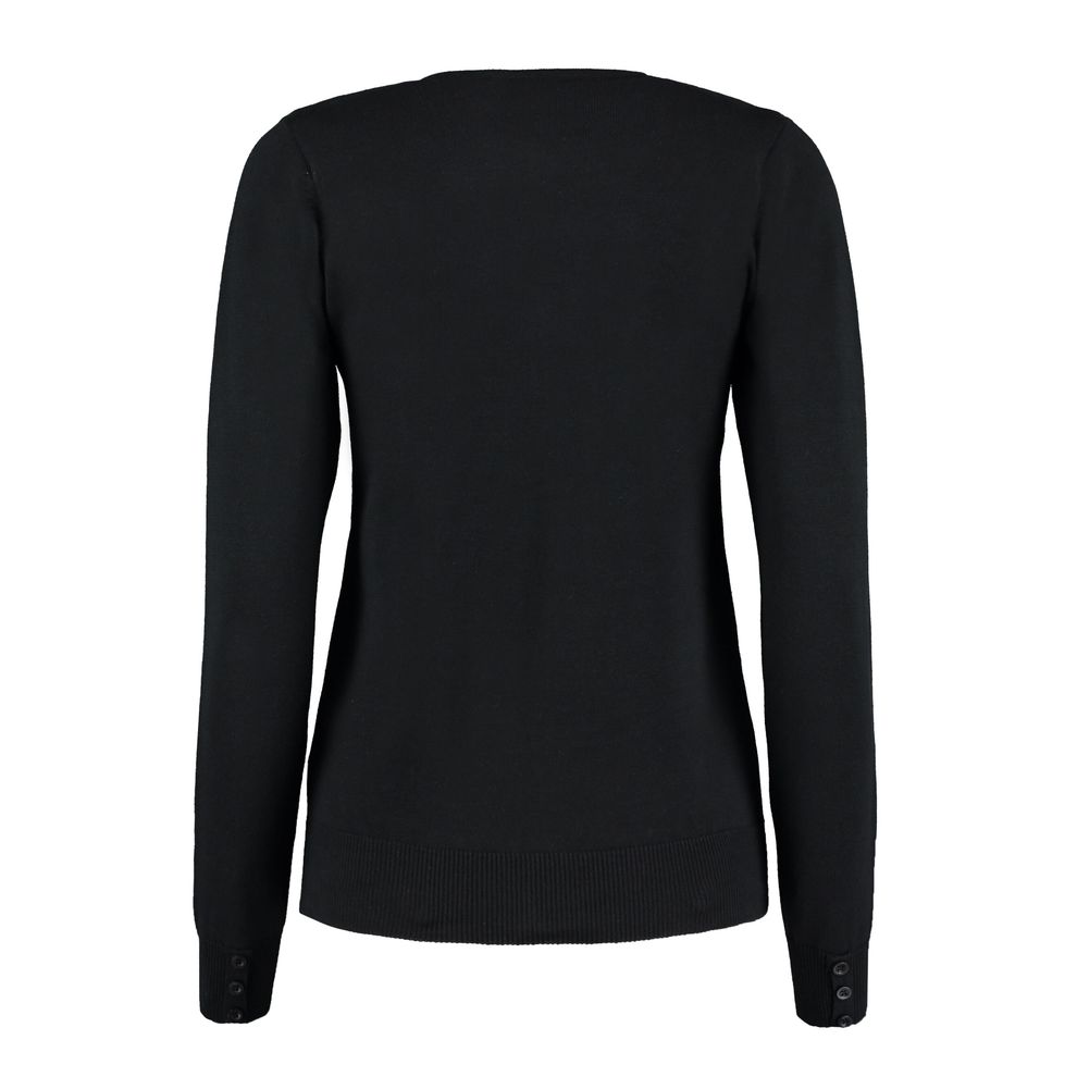 Kustom Kit - Black Regular Fit Arundel Crew Neck Cardigan