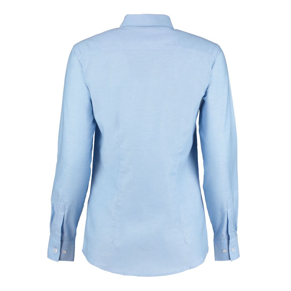 Kustom Kit - Light Blue Tailored Fit Long Sleeve Workwear Oxford Shirt