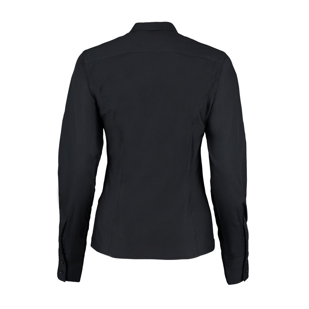 Kustom Kit - Black Tailored Fit Long Sleeve City Shirt