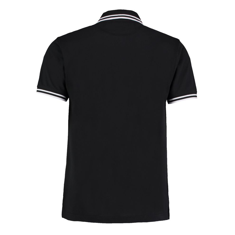 Kustom Kit - Black/White Classic Fit Tipped Collar Polo