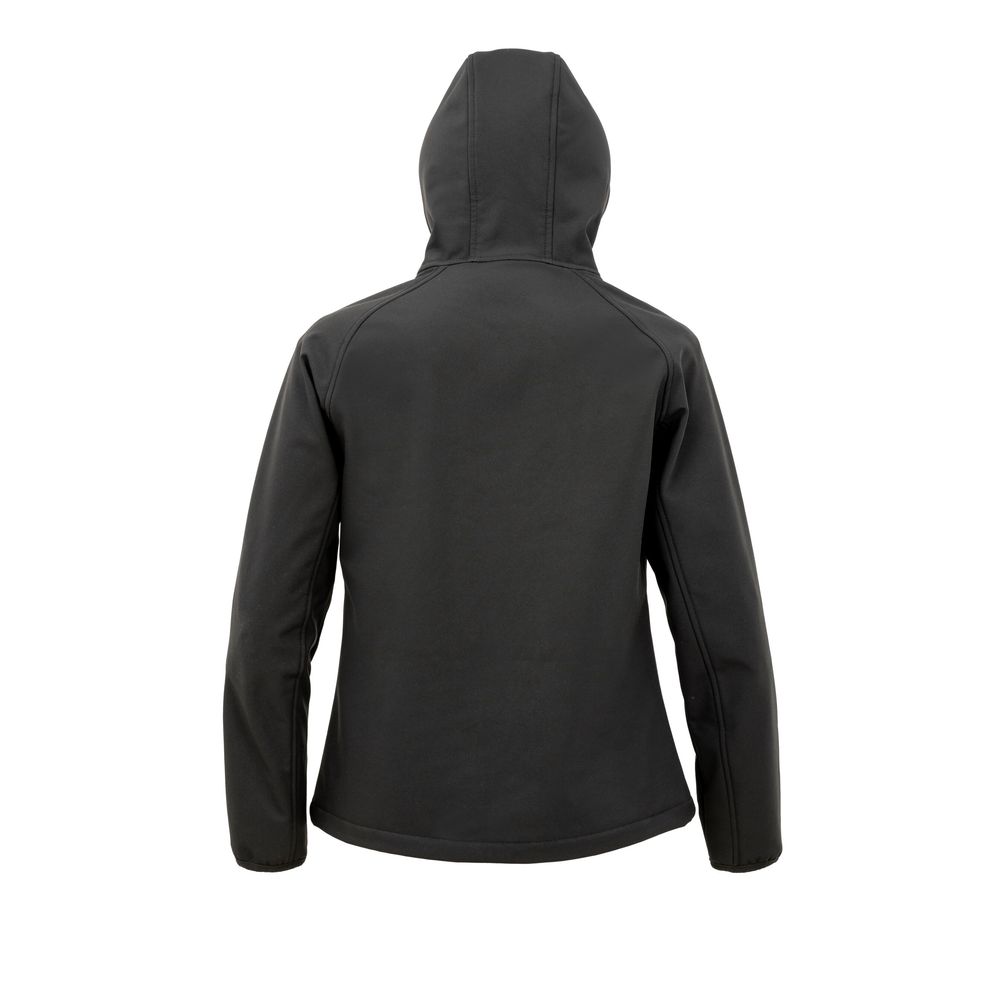 Result Genuine Recycled - Black Ladies 3-Layer Recycled Printable Hooded Softshell